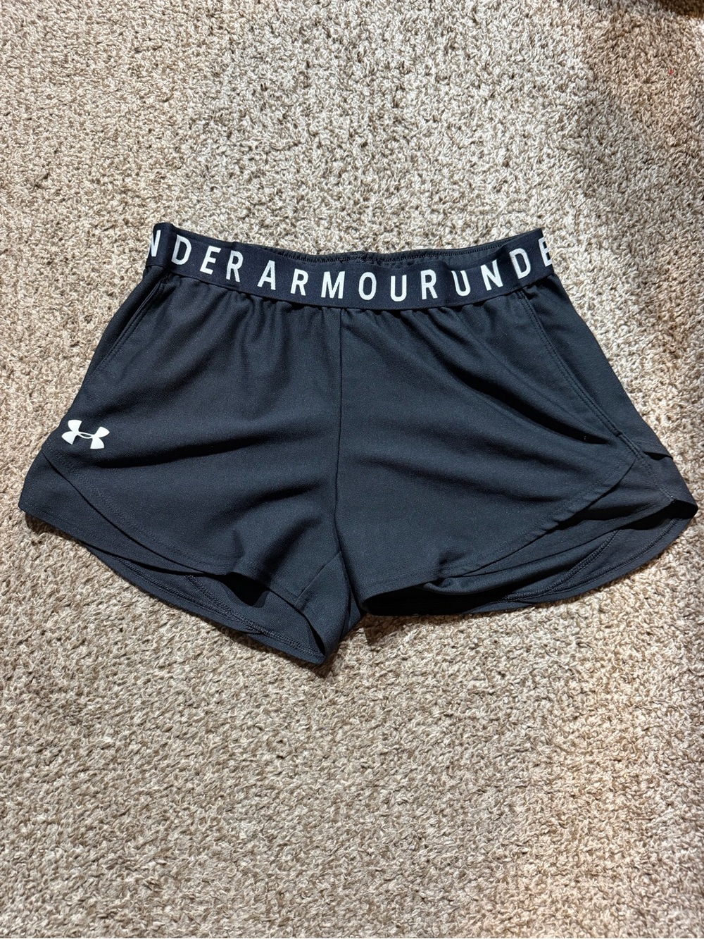 Under Armour Black Women's Athletic Shorts with Logo Waistband